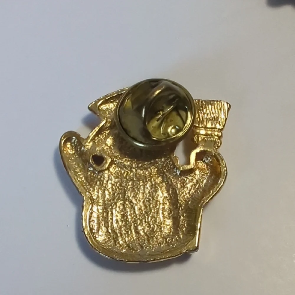 Festive Gold and Green Holiday Brooch Set - Picture 7 of 7